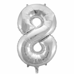 34" Silver Number 8