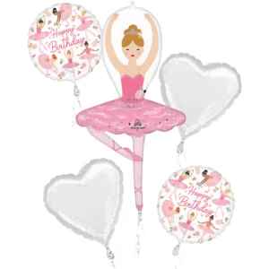 Bouquet Ballerina Girl Birthday Foil Balloon