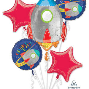 Bouquet Blast off Birthday Foil Balloon