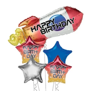Bouquet Blast off Birthday Foil Balloon