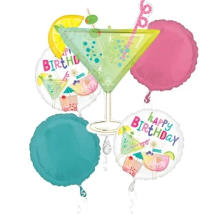 Bouquet  Cocktail surprise Happy Birthday Foil Balloon