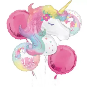 Bouquet Enchanted Unicorn Birthday Foil Balloo