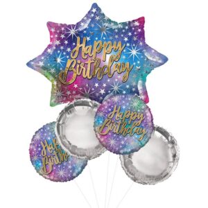 Bouquet happy birthday sparkle balloon BURTON AND BURTON