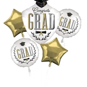 Bouquet Graduation Satin Infused Caps Off Foil Balloon