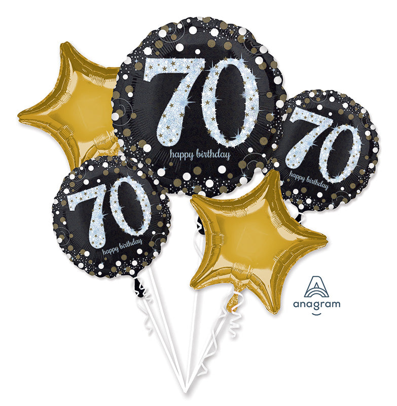 Bouquet Sparkling Birthday 70 Balloon Packaged